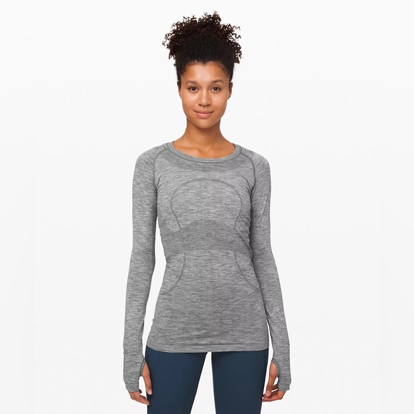 Lululemon swiftly tech long sleeve 4 slate/white light grey - Picture 1 of 2